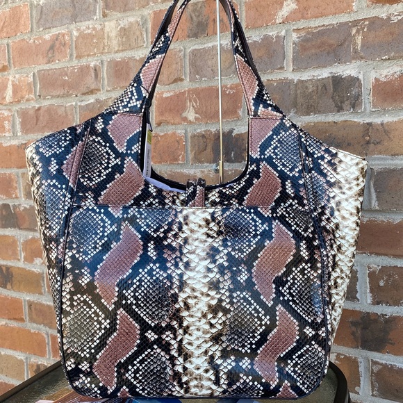 NWT Brahmin Carla Tea Rose Evita Snakeskin Python - Picture 7 of 9